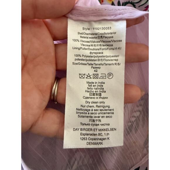 DAY Birger et Mikkelsen | Amethyst Purple Floral Chiffon Faux Wrap Dress Size 10 - Picture 7 of 10